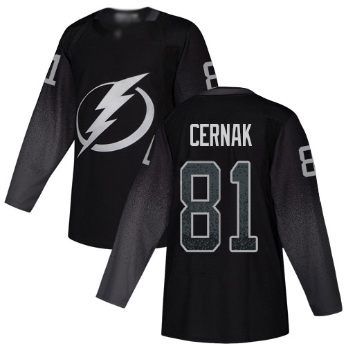 Adidas Tampa Bay Lightning #81 Erik Cernak Black Alternate Authentic Youth Stitched NHL Jersey->youth nhl jersey->Youth Jersey